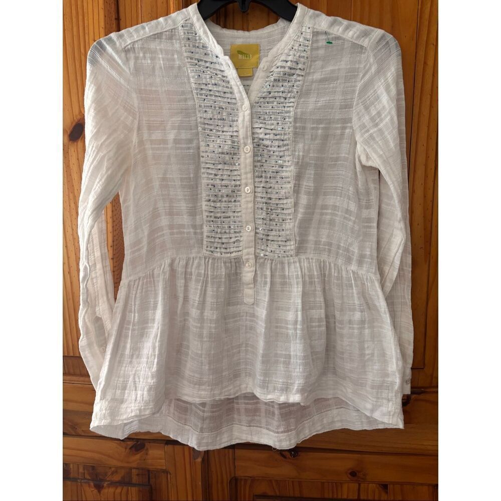 Maeve Peplum Blouse with Sequins